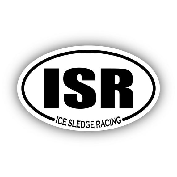Ice Sledge Racing ISR Oval Bumper Sticker 3M Vinyl Decal 3 in x 5 in