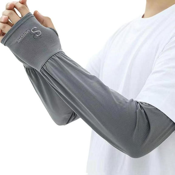 Ice Sleeves Men Sun Protection Loose Cycling Fishing Work Arm Perlindungan F9 Y7F4