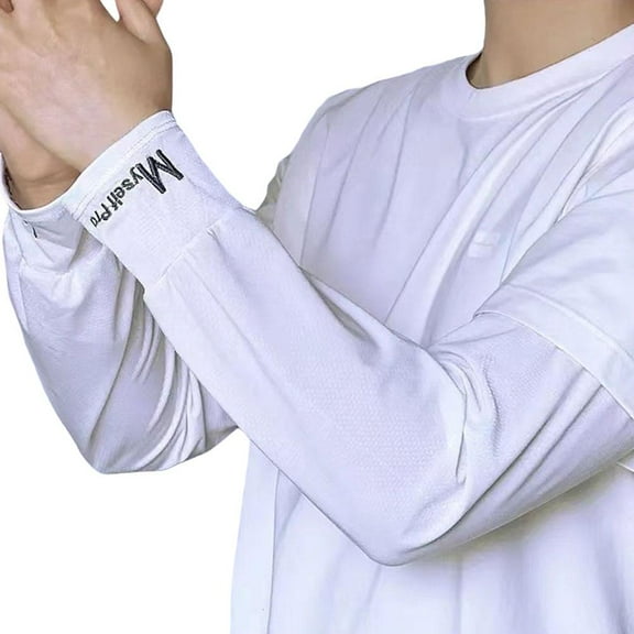 Ice Sleeves Men Sun Protection Loose Cycling Fishing Work Arm Perlindungan W6