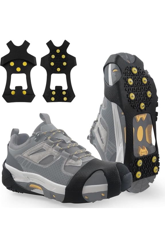 Ice Snow Cleats for Shoes and Boots,Snow Walk Traction Cleats Crampons Non-Slip 10 Point Cleats Ice Snow Grippers Overshoe for Women Men Kids Walking on Snow & Ice