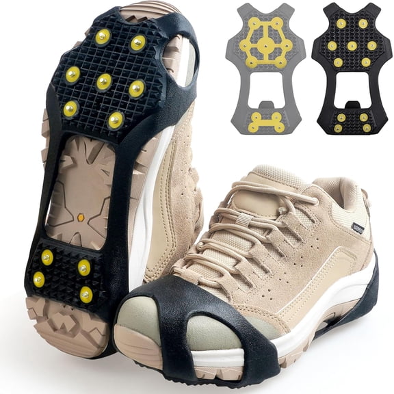 Ice Snow Cleats for Shoes and Boots,Walk Traction Cleats Crampons Anti Slip 11 Studs Ice Snow Grippers Over Shoe for Men Women Walking on Snow Ice