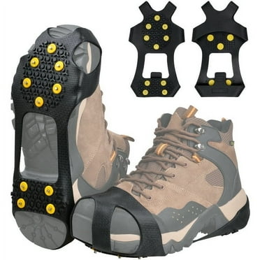 Ice Snow Cleats for Shoes and Boots Walk Traction Cleats Non-Slip 10-Stud Winter Ice Cleat for Women Men Kids Walking on Snow and Ice