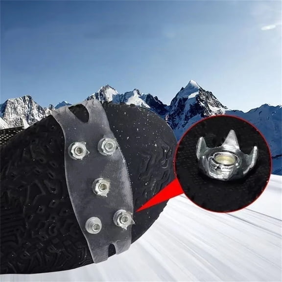 Ice & Snow Grip Shoe Covers - Overshoes with Teeth Crampons Cleats for Winter Traction, Slip Prevention on Ice, Snow Shoes for Boots & Shoes