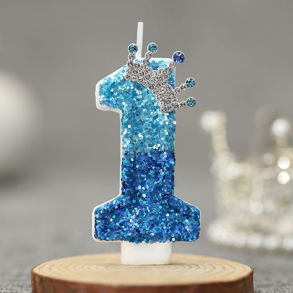 Ice Snow Theme Birthday Number Candles 1-9 Winter Celebration Cake Toppers for Kids and Adults