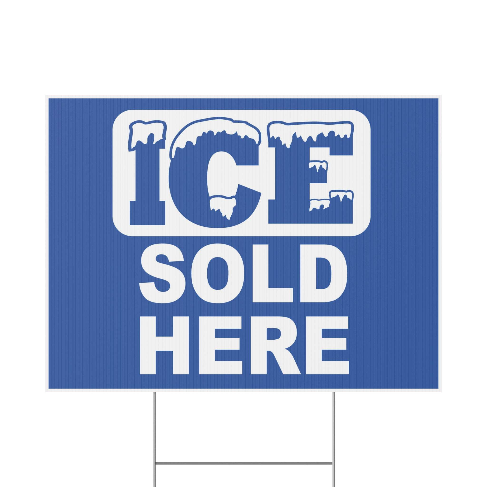Ice Sold Here Sign, Ice Yard Sign, Double Sided, Outdoor, Weatherproof ...
