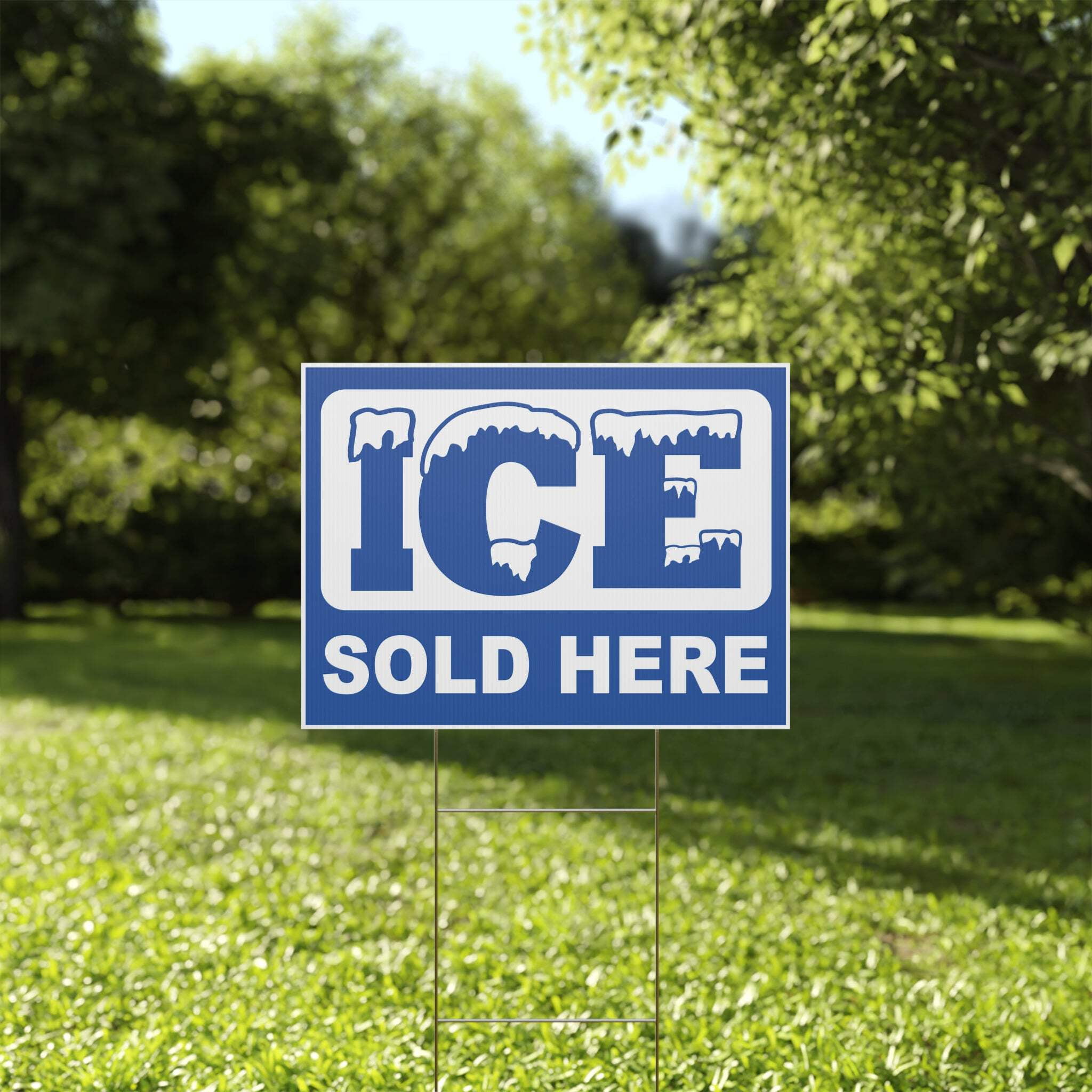 Ice Sold Here Sign, Ice Yard Sign, Double Sided, Outdoor, Weatherproof ...