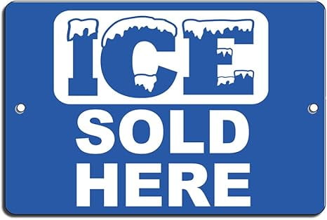 Ice Sold Here Sign Wall Decor Warning Plaque 8x12 Inch Aluminum,Tin ...