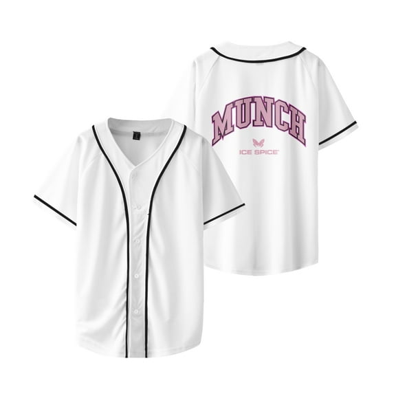 Ice Spice Baseball Shirt Fashion Jersey Unisex Short Sleeve V Neck Summer Tops