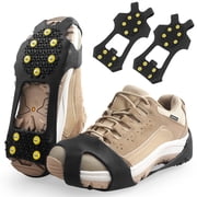 Ice Spikes Snow Traction Cleats Crampons for Shoe and Hiking Boots Non-Slip Snow Grips Cleats for Walking on Snow and Ice Rubber Anti Slip Crampons with Cleats