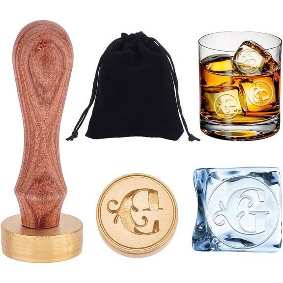 Ice Stamp 1.2 inch Ice Cube Stamp Letter G Ice Stamp Cocktail Ice Branding Stamp Ice Block Stamp Cocktail Seal Stamp for Ice Cubes Making DIY Crafting 1set