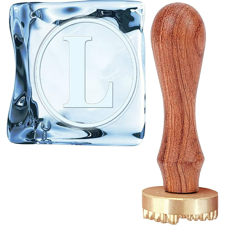Ice Stamp L Letter Ice Cube Stamp with Removable Brass Head & Wood Handle  Vintage 1.2 Ice Branding Stamp for Ice Cubes Cocktail Whiskey Mojito  Drinks Wedding Making DIY Crafting 