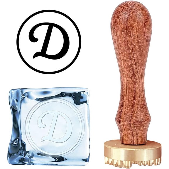 Ice Stamp Letter D With Removable Brass Head Wood Handle - Vintage 1.1" Branding Stamp for Cubes Cocktails Whiskey Mojito Drinks - Bar Making DIY Crafting diy