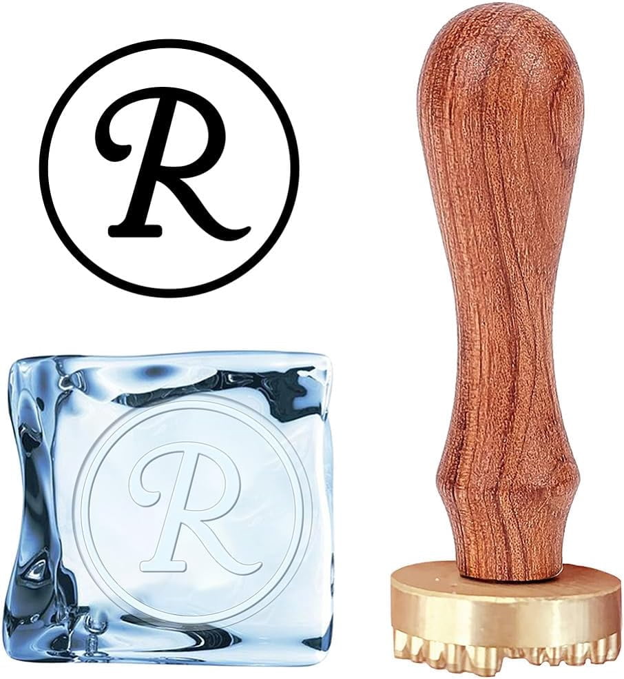 Ice Stamp Letter R Stamp Ice Branding Stamp with Removable Brass Head ...