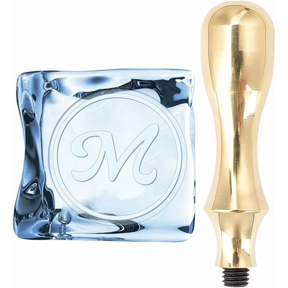 Ice Stamp M Letter Ice Cube Stamp with Removable Brass Head and Metal Handle 1.2inch Ice Branding Stamp for Ice Cubes Cocktail Whiskey Mojito Drinks Wedding Making DIY Crafting