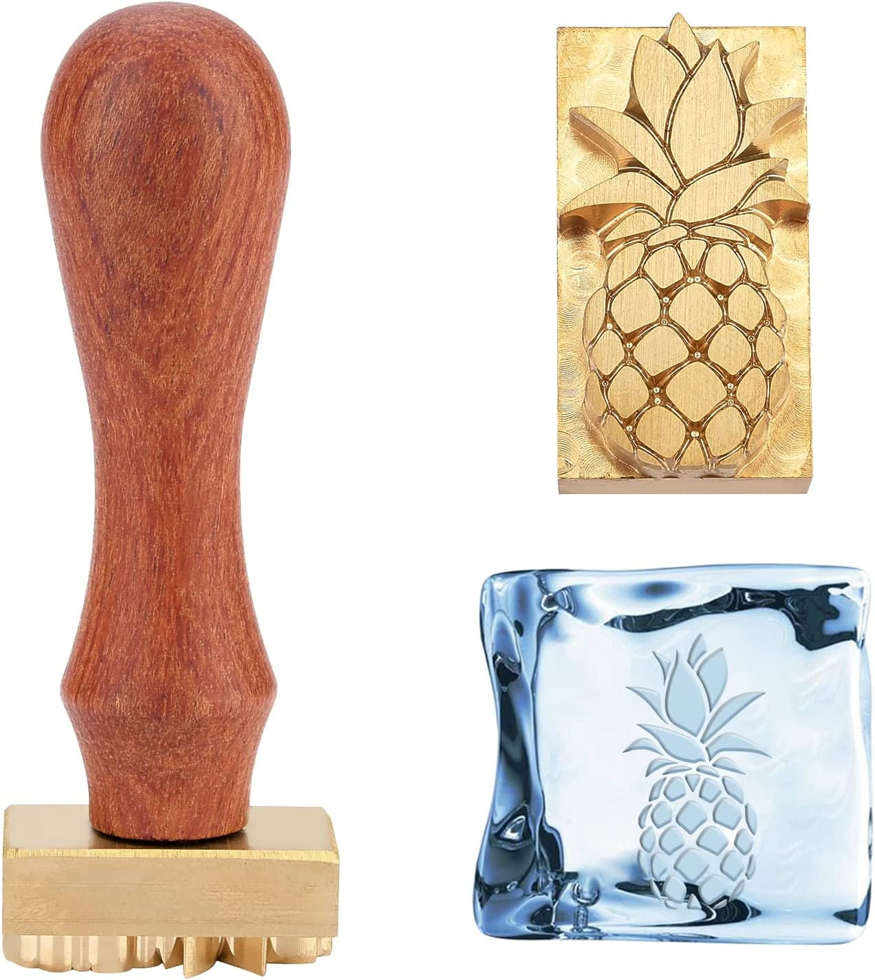 Ice Stamp Pineapple Wooden Seal Stamp Ice Branding Stamp Ice Stamp