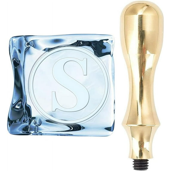 Ice Stamp S Letter Ice Cube Stamp with Removable Brass Head and Metal Handle 1.2inch Ice Branding Stamp