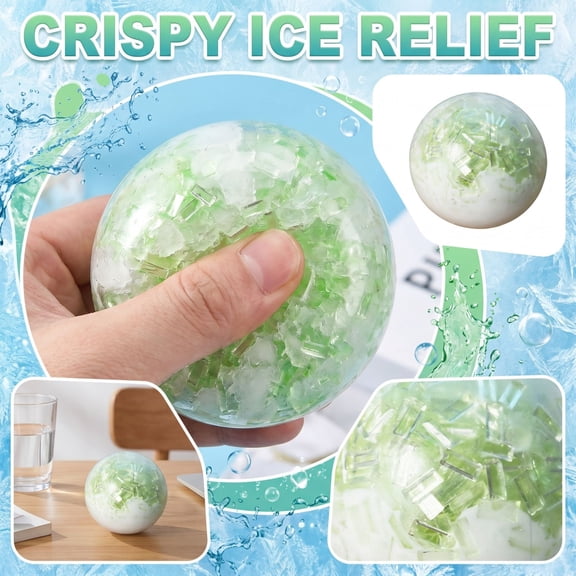 Ice Stick Handcrafted Squishy Ball, Sound Producing Stress Relief Fidget, Squeeze Sensory Relaxation, Ideal for Study Work Meditation