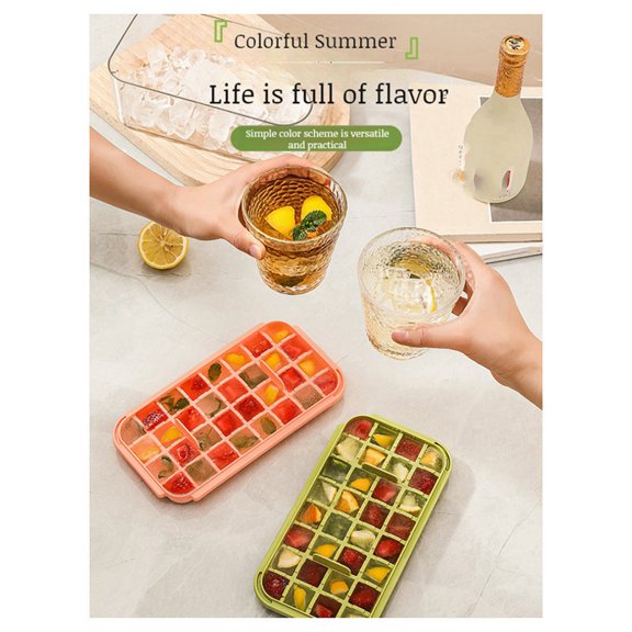 Ice Storage Box Mold Household Ice Maker Artifact Large Capacity Ice Maker Homemade Ice Tray Ice Box Storage Box Orange