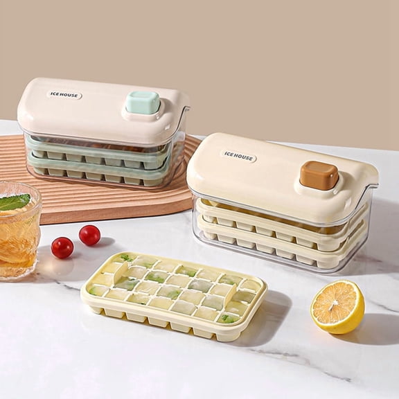 Ice Storage Box Mold Household Ice Maker Large Capacity Ice Maker Refrigerator Homemade Ice Storage Box Pink B,1 * Ice Maker Box 1 * shovel,Pink