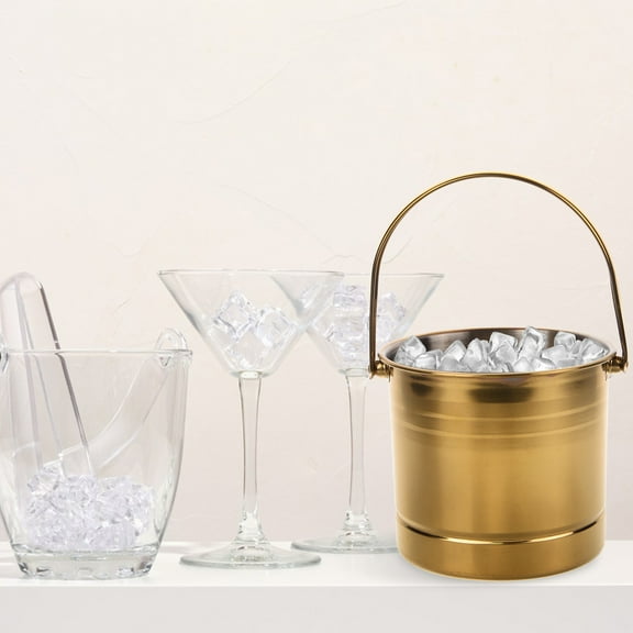 Stainless Steel Ice Bucket for Storage Use Golden Color Suitable for Various Scenes 7.8x5.9 Inches