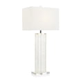 thumbnail image 1 of Ice Table Lamp – Modern Acrylic Column Lamp with White Linen Shade, 34.5” Tall, 3-Way Socket, Contemporary Home Décor, 1 of 5