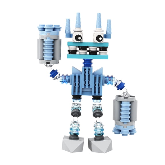 Ice Tone Spire Head Cartoon Mechanical Creature Building Blocks Set Fantasy Music Style MOC Bricks Toys 101pcs