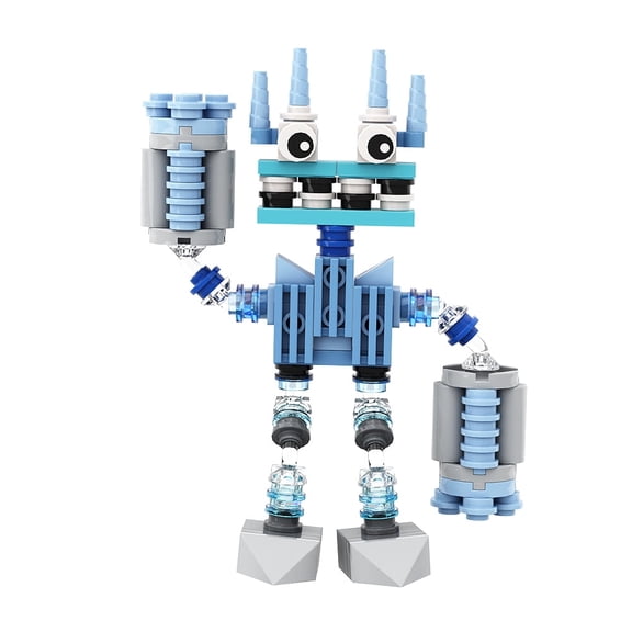 Ice Tone Spire Head Cartoon Mechanical Creature Building Blocks Set Fantasy Music Style MOC Bricks Toys 101pcs