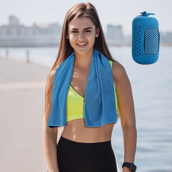 Ice Towel Cooling Wipe, Summer Outdoor Fitness Accessory, Quick Heat Absorption, Soft Breathable Material, Trendy Design Colors, Machine Washable Reusable, Topliu
