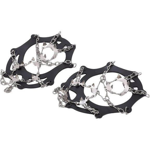 Ice Traction Cleats, Ice Snow Grips Crampons with 19 Shoe Spikes, High Elasticity, for Hiking Walking Mountaineering(XL Code)