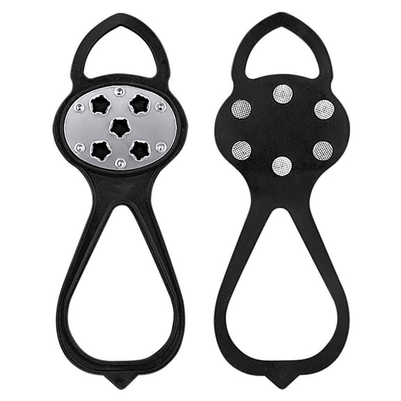 Ice Traction Cleats​ Oval Ice Cleats Multiple Front Silver Metal Studs Simple Strap-On Design for Boots Snowy Outdoor Boot Ice and Snow Traction Cleats