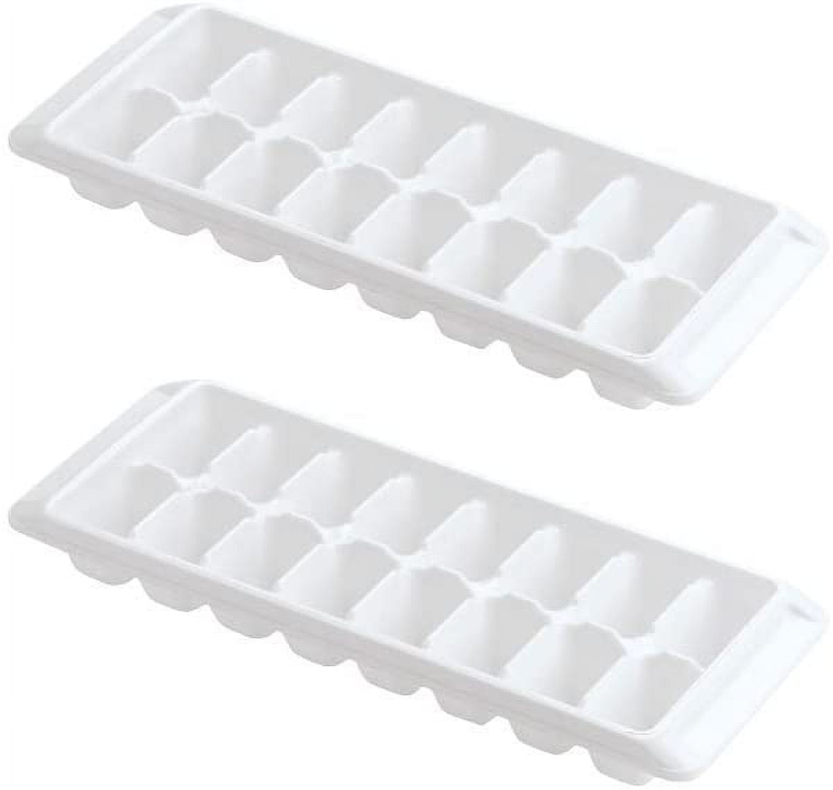 White BPA-Free Easy Release Rectangular Ice Cube Trays, Pack of 2