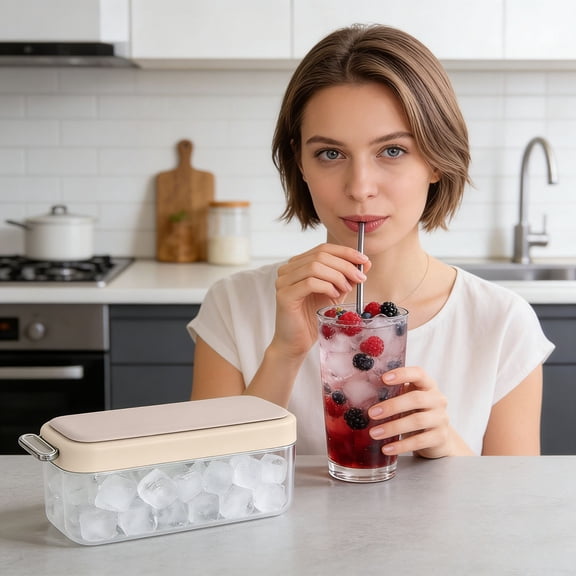 Ice Tray Flip Up Ice Tray Small Household Quick Freezing Ice Making And Storage Ice Freezing Containers for Food Silicone Ice Trays for Ice Ice Holder Clear Ice Buckets for Bar Ice Harvester Large