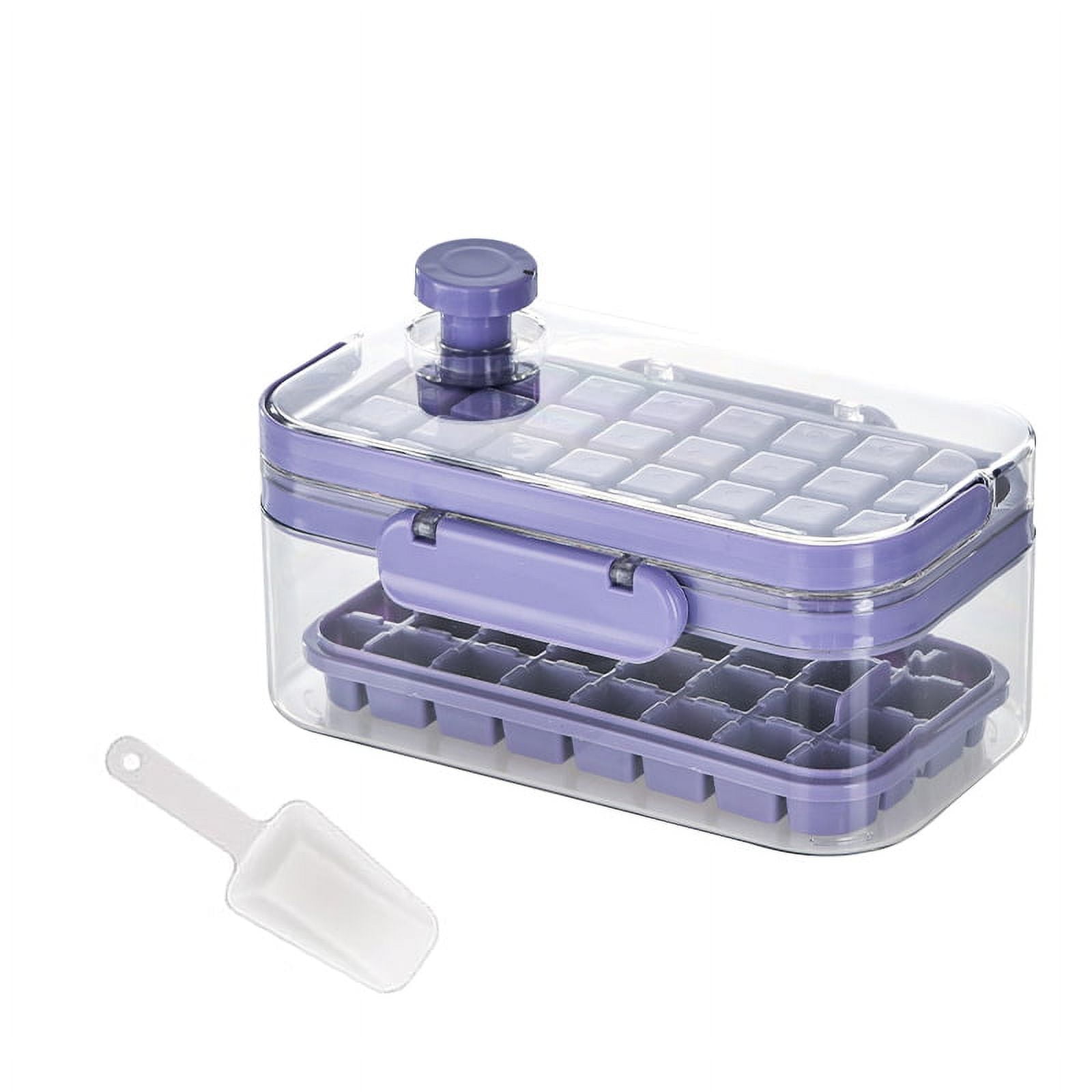 Ice Tray Pressed Ice Storage Box Freezer Square IceCube Mold with Lid Home Ice Maker Box with
