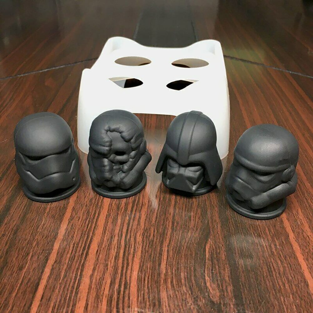 1PC Wars Death Star Football Silicone Round Ice Cube Mold Tray