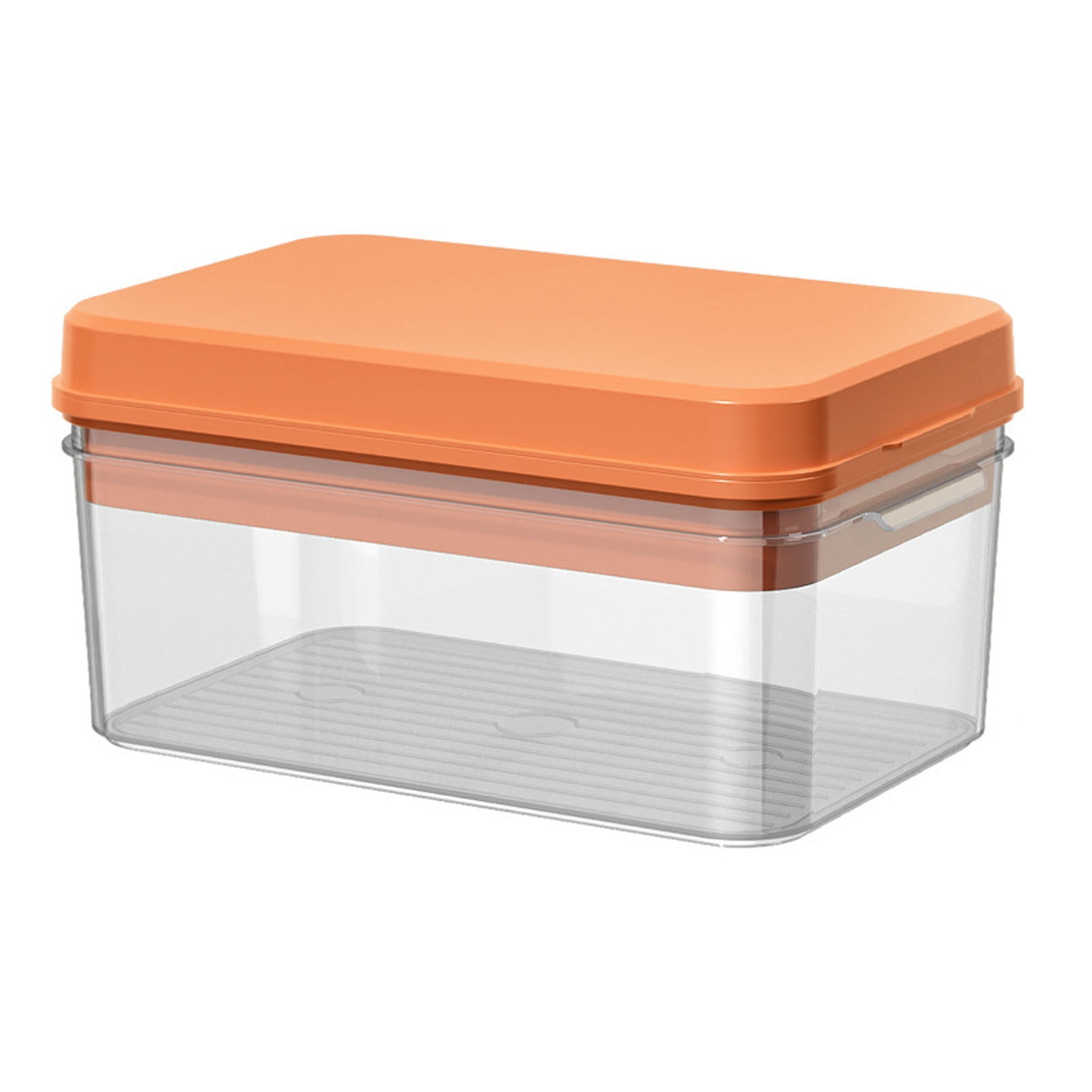 Ice Tray with Storage Container - 8.66x4.33x5.51 Inch Silicone Ice Mold with Removable Ice Bin - Stackable Ice Maker for Freezer, Summer Drink Accessories (B)