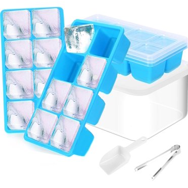 Silicone Freezer Trays With Lid, 2.37oz 2ea Sets 6 Cube - Leak...
