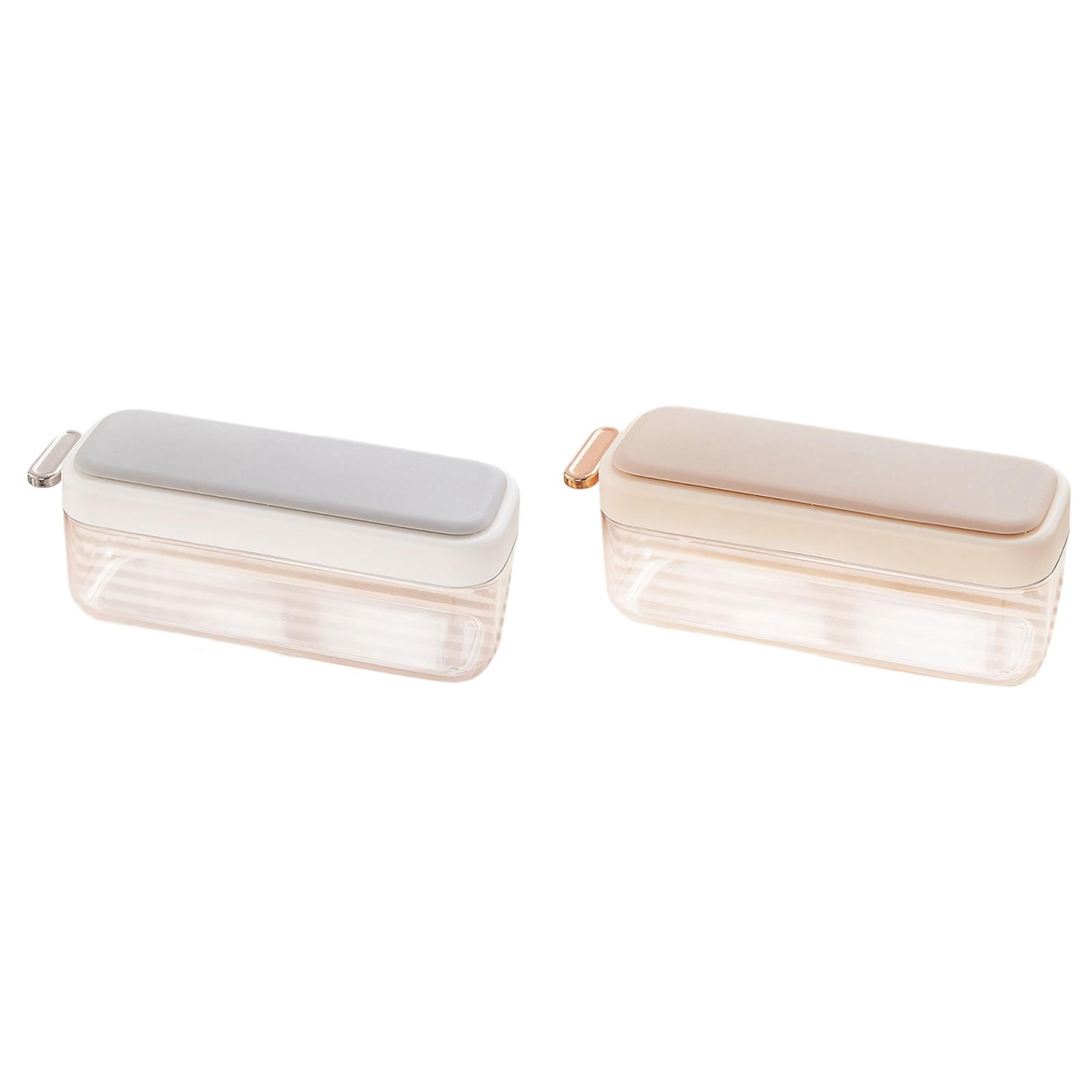 Ice Trays for Freezer with Lid Bin, ABS Ice Cube Tray Making Ice Cubes, Easy Press to Release Ice, Ice Tray with Storage Bin Chilling Coffee, Stackable with Easy Release ABS Bottom