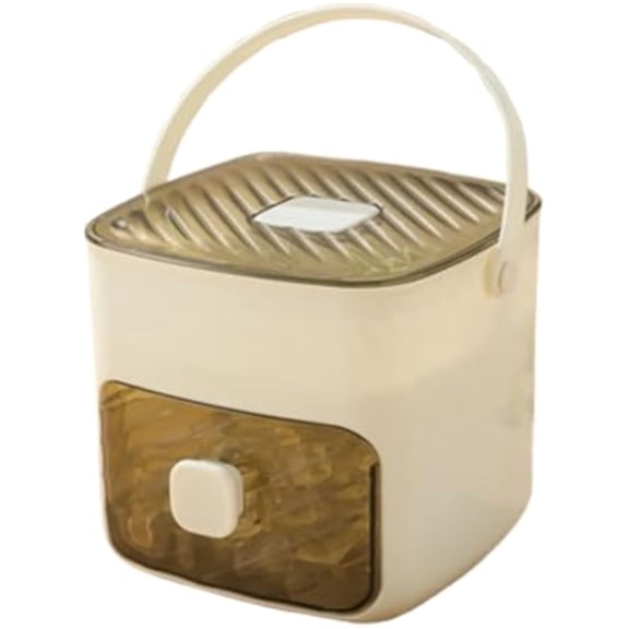 Ice Trays for Freezer with Lid and Bin, Ice Cube Bin for Freezer, Compact Double Layer Ice Cube Tray, Easy Press to Release Ice, Pull-Out Ice Drawer with Portable Handle (white)