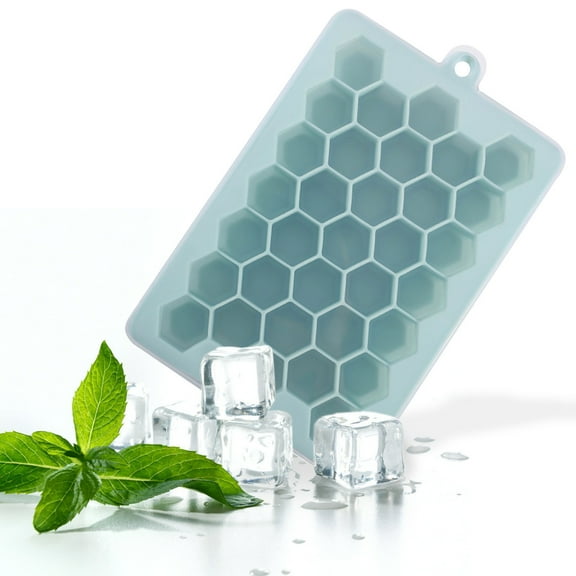 Ice Trays for Freezer with Lid & Bin, Ice Cube Tray Making 64 pcs Ice Cubes, Easy Press to Release Ice, Ice Tray with Storage Bin Chilling Cocktail Whiskey Coffee 2 Trays 1 Ice Bucket & Scoop