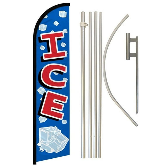 Ice Windless Banner Flag & Pole Kit