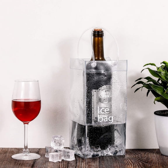 Ice Wine Bag - Portable Collapsible Cooler, Insulated Beverage Pouch, Party & Travel Essential, Transparent Pvc for Champagne and Beer