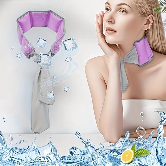 Ice Wrap with 7 Ice Packs, Full Neck & Shoulder Cooling Support, Reusable Cold Pad for Muscle Pain Relief, Hiking, Construction, Sports, Adjustable Cooling Wrap