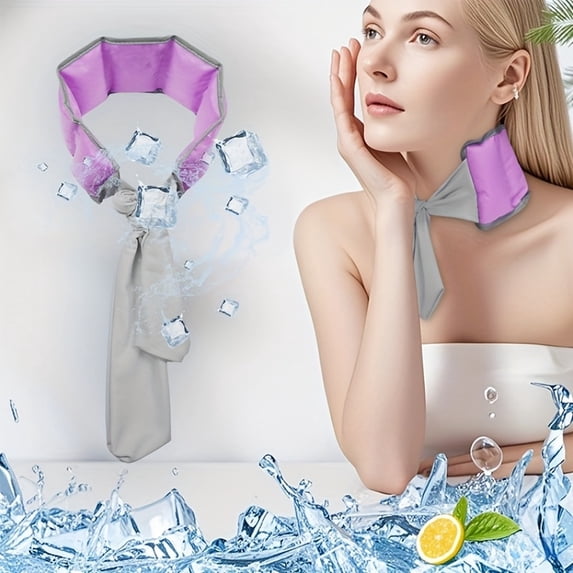 Ice Wrap with 7 Ice Packs - Full Neck Cooling Support, Reusable Cold Therapy Pad for Muscle Pain Relief