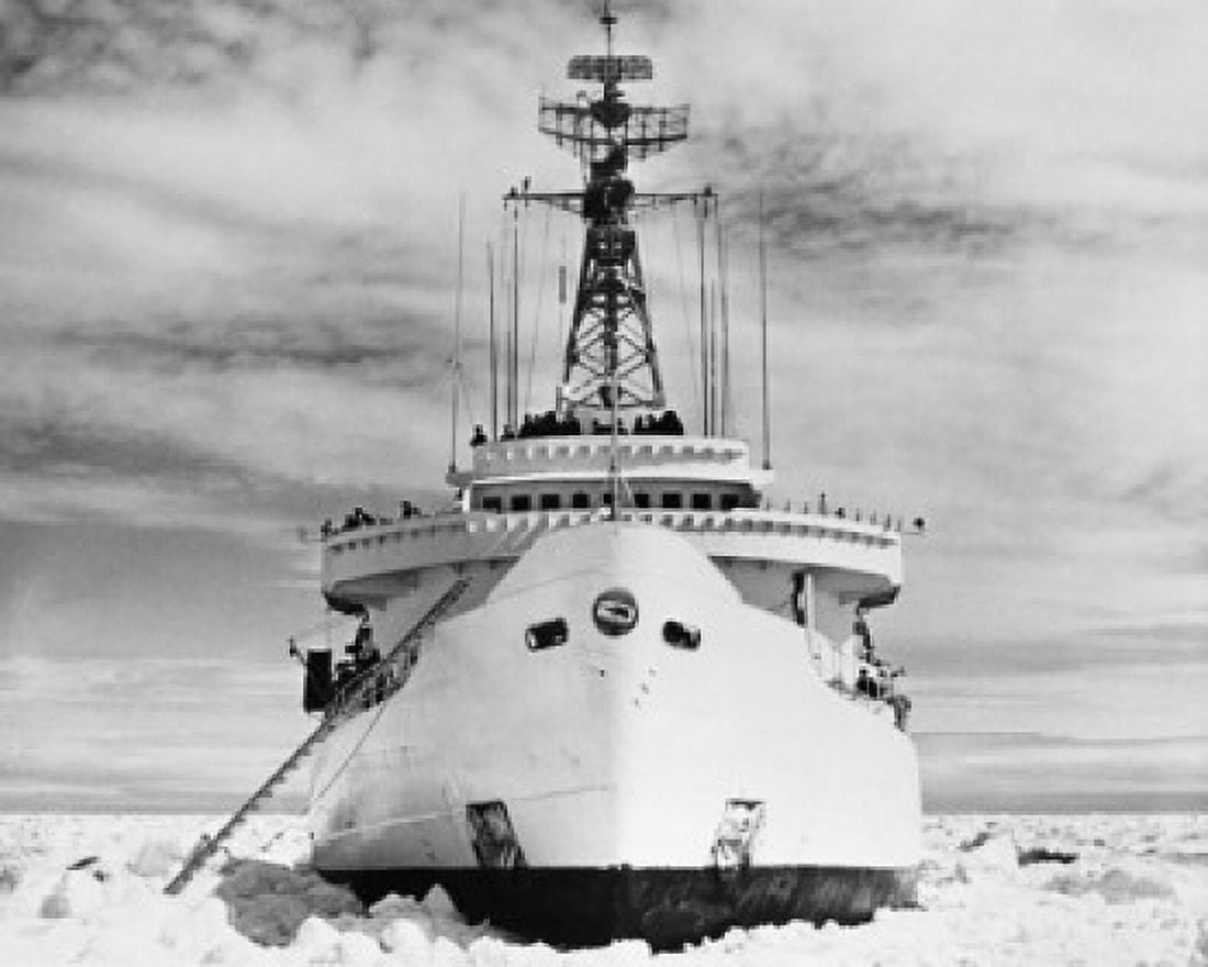 Ice-breaker in the frozen sea Canada Canvas Art - (24 x 36)