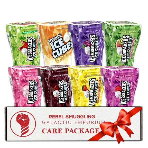 Ice Breakers Ice Cubes Gum Variety Pack - 8 Sugar Free Fruity Flavors Gift Basket
