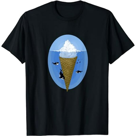 Ice cream cone Iceberg cute funny sweet ocean orca whale T-Shirt