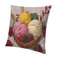thumbnail image 1 of Ice cream strawberries candy cane Aesthetic Decorative, Pillow Covers Home Furnishing, 1 of 5