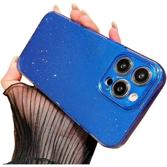 Ice crystal glitter jelly phone case, multiple colors available, TPU material, drop-proof and wear-resistant, for iPhone 15 14 13 12 11 Pro Max XS XR X 7 8 SE Phone Case (Dark Blue,iPhone 12 Pro)