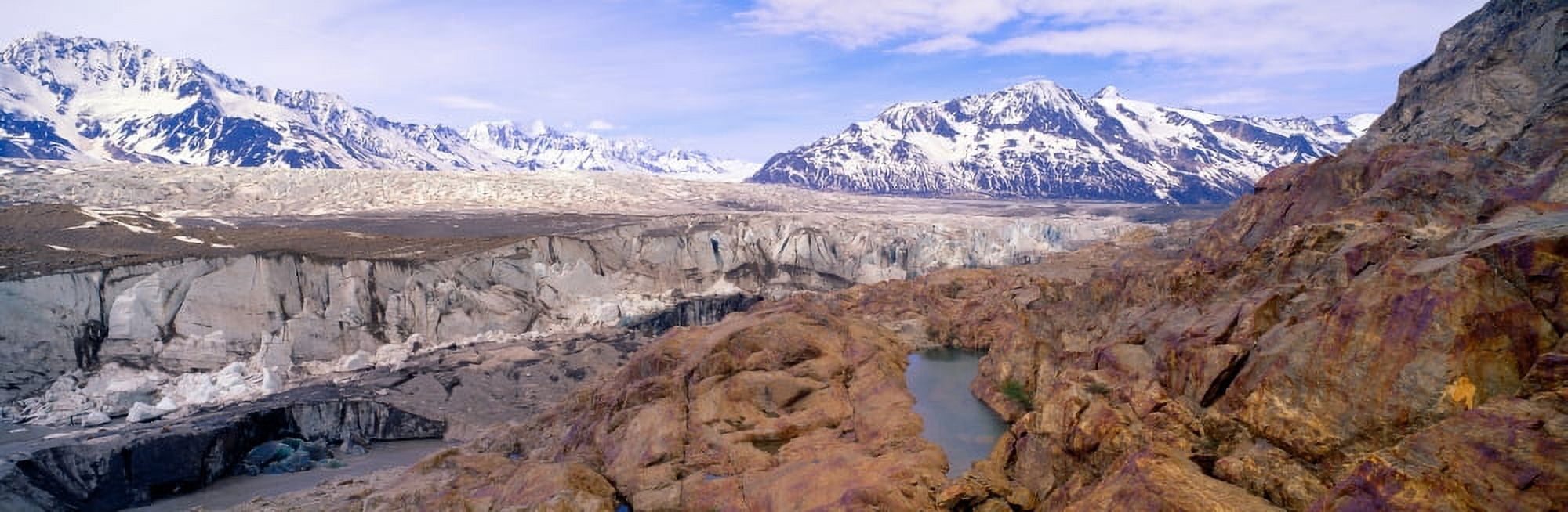 Ice field and glaciers in Wrangell-St Elias National Part Alaska Canvas Art - Panoramic Images (27 x 9)