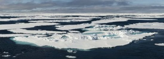 Ice floes on the Arctic Ocean Spitsbergen Svalbard Islands Norway Canvas Art - Panoramic Images (36 x 13)